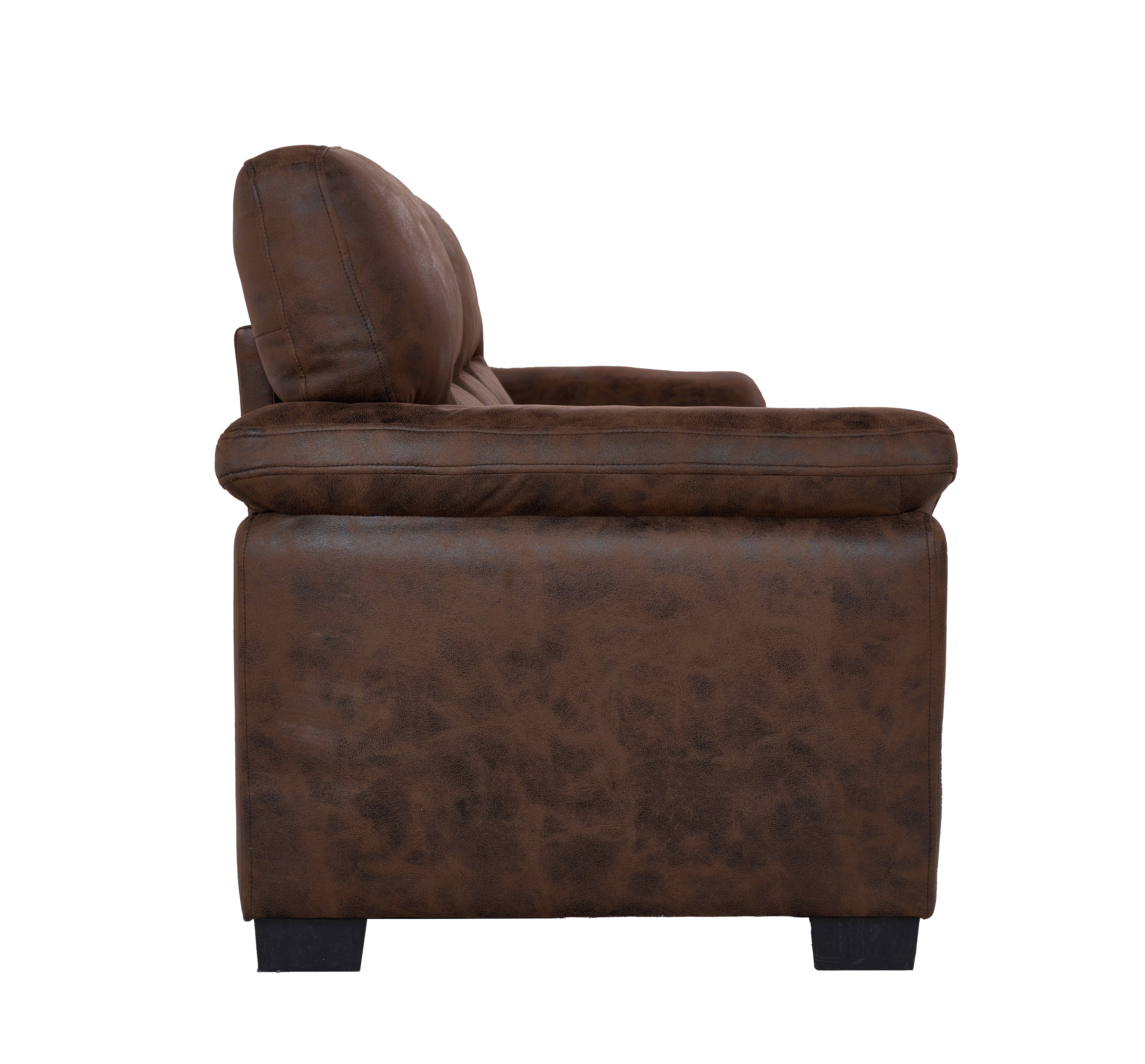MAYEERTY 81 Inch Modern 3‑Seater Upholstered Sofa, Comfy Couch with Padded Armrests, Black Legs for Living Room