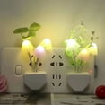 thumbnail image 6 of Light Control LED Night Light with Color Changing Automatic On/Off Energy Saving for Bedroom Bathroom Living Room US Plug Pink Mushrooms & Rattan, 6 of 7