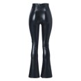 thumbnail image 7 of Travel Outfits Women Airport Women's Pu-leather Solid Color Trousers With Slit Legs And High Waist Pants Women Pants Casual plus Size Cropped for Casual Petite Womens Business Stretch Black M, 7 of 7