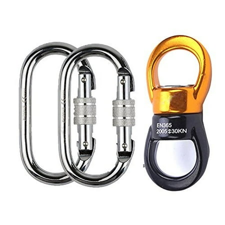 Suyi Safety Aluminum Alloy Triangular Rotational Device Hanging Swivel Hook Accessory 30kn 360 Degree Rope Swivel Connector For Hammock And Swing