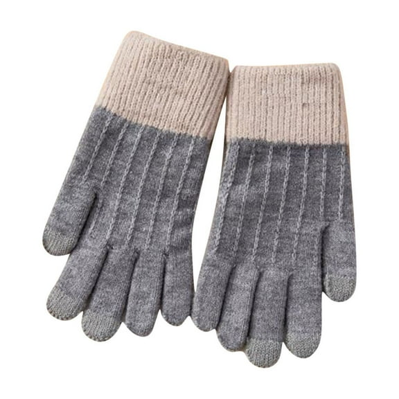 QQAMB Winter Gloves For Women Cold Weather Warm Thermal Fleece Lining Glove Cozy Wool Knit Thick Mittens For Freezing Winter