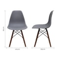 thumbnail image 3 of Set Comedor cristal redondo 80cm y 4 sillas Eames Gris nogal Mundo In Mundo In Minimalista, 3 of 9