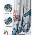 thumbnail image 3 of Turtle Coastal Blackout Curtains for Bedroom Living Room Darkening Curtains 54 Inch Long Summer Beach Ocean Shell Jellyfish Starfish Short Curtain for Small Window Treatment Grommet Drapes 42"x54"x2, 3 of 9
