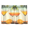 thumbnail image 7 of Yayeee Kitchen Curtains Tier Pair Light Filtering 27"x36" Rod Pocket Short Cafe Window Panel, Mid Century Glasses, 7 of 7