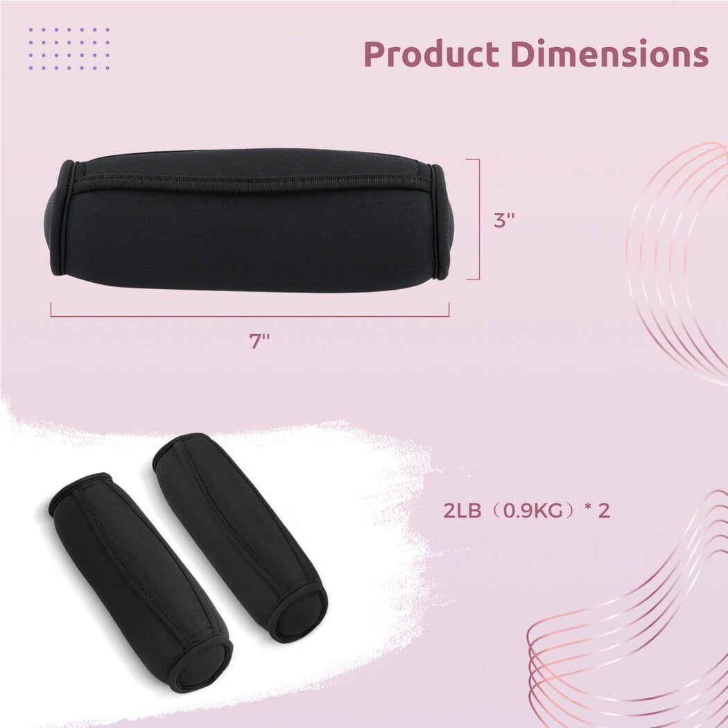 Dumbbell Hand Weight Set of 2, Adjustable Dumbbell Walking Hand Weight Sets with Hand Strap for Running, Jogging, Physical Therapy for Women and Men. 2lbs / 0.9kg