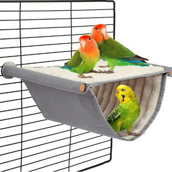 Winter Warm Bird Nest Bunk Bed, Hanging Hammock Cuddly Hut Parrot House Tent Toy Bird Cage Perch for Parakeet Budgies Cockatoos Inseparable Cockatoo Finch