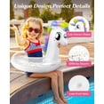 thumbnail image 2 of HEY! SPLASH Inflatable Pool Float, 21.6 Inch Toddler Pool Float, Unicorn Pool Toys with Sparkling Sequins, Swimming Ring for Swimming Pool, Summer Beach, Lake, Party Decor, White, 2 of 5