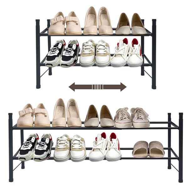 Forthcan 2 Tier Stackable Shoe Rack for Closet Expandable Shoe Shelf up
