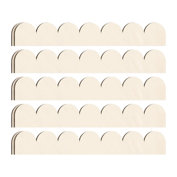 Kuntesetty 10Pcs Fan Shape Decorative Wood Trim Moulding Trims DIY Handcraft Decor Wood Molding for Picture Frame Door Wall Fence Window 40cmx6.5cmx0.3cm