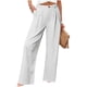 thumbnail image 1 of Karight Linen Dress Pants Women Wide Leg Business Casual Pants Loose High Waisted Palazzo Trousers with Pockets Beach Outfits, 1 of 9