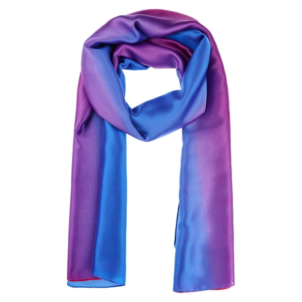 INSPIRAR CHIC Bufandas de Satén de Color Gradiente para Mujeres, Coloridas, Ligeras y Suaves, Pañuelo Hijab, Envolturas, Chal 70.9"x35.4" Gradiente-7