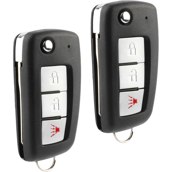 Car Key Fob Keyless Entry Flip Remote fits Nissan & (KBRASTU15, CWTWB1U415, CWTWB1U733, CWTWB1U821), Set of 2