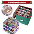 thumbnail image 5 of Totes Premium Christmas Ornament Storage Chest Holds, iClover Xmas Decoration Storeage Compartment with 4 Trays Holds up to 64 Ornaments Balls, with Dividers Easy to Unfold and Assemble(Green), 5 of 10