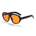 thumbnail image 3 of Oversized Blue Light Blocking Cycling Sunglasses 6.7" UV Protection Anti‑Glare Sports Eyewear Stylish Large‑Frame Flat Lens Glasses for Women Daily Outdoor Driving Orange, 3 of 9