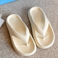 thumbnail image 5 of Xfvqtps Flip Flops for Womens Lightweight Non Slip Quick Drying Thick Sole Indoor Outdoor Beach EVA Slipper Beige, 5 of 9