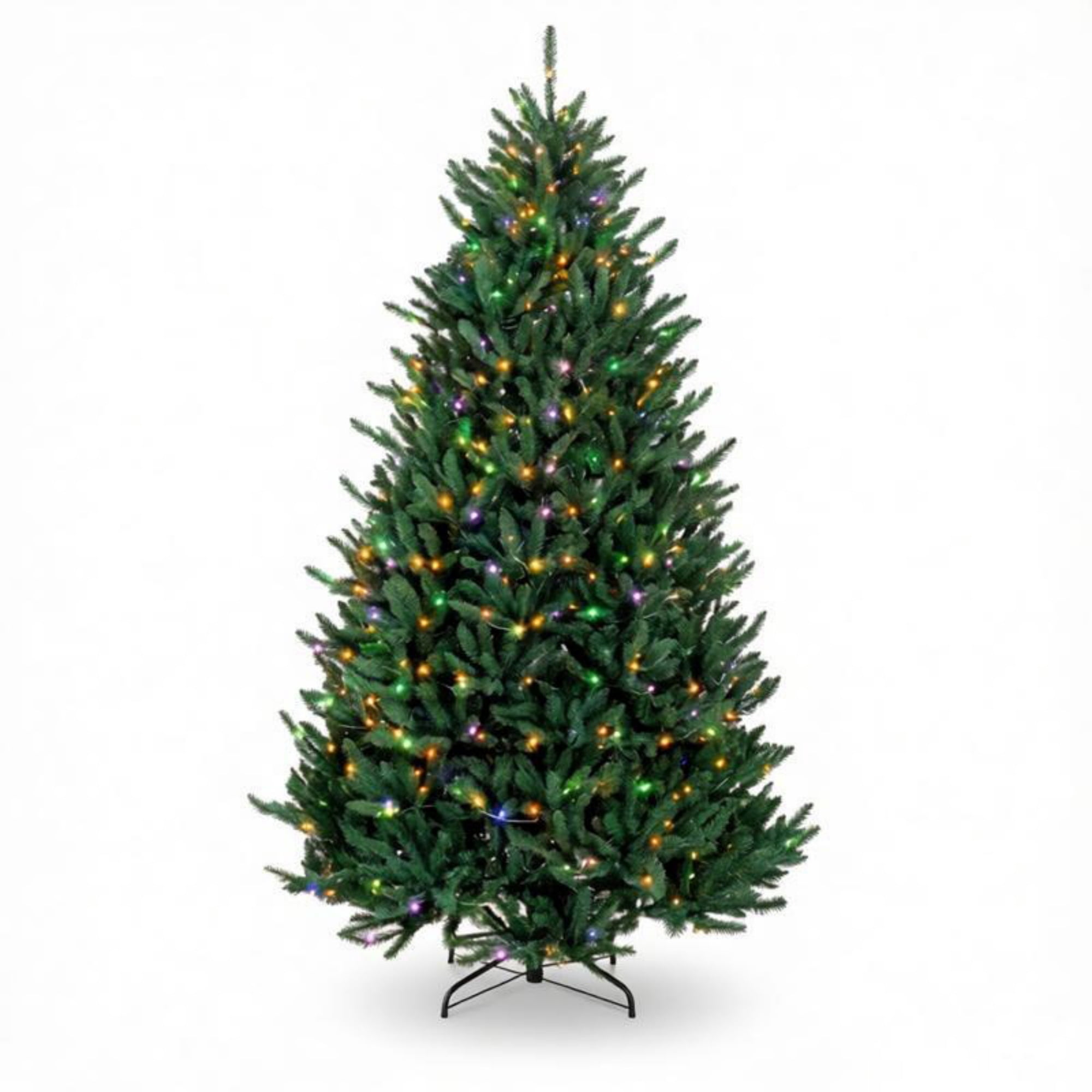 Pre-Lit Christmas Tree with Dual-Color LED Lights, 11 Lighting Functions, 480 Lights, 1492 Tips, Flame-Retardant PVC, Hinged Assembly