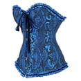 thumbnail image 2 of Seyurigaoka Women Juniors Tie up Overbust Corset, Boned Ruffle Jacquard Bustier with Bow, 2 of 6