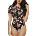 thumbnail image 2 of Goofa Butterflies1 Printed Women Rash Guard Short Sleeve,Tummy control Swimsuit Surfing Swimsuit Bathing Suit One Piece Swimsuit UPF 50-, 2 of 9