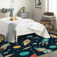 thumbnail image 4 of Space Rug for Kids Room - 6x8 Rug - Space Rug - Solar System Galaxy Outer Space Area Rug - Cartoon Planet Rocket Rugs - Boys Kids Carpet, 4 of 7