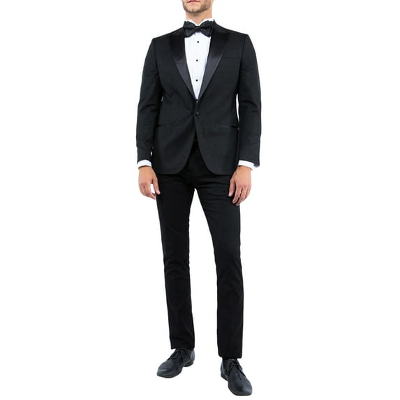 Mens Black Tuxedo, Jacket Slim Fit Peak Lapel