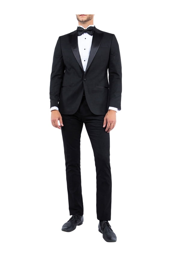 Mens Black Tuxedo, Jacket Slim Fit Peak Lapel