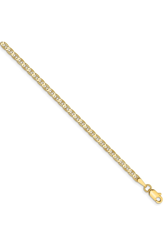 14k 2.4mm Flat Anchor Chain (Weight: 2.31 Grams, Length: 8 Inches)