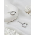 thumbnail image 4 of 1Pair Brass Micro Pave Clear Cubic Zirconia Hoop Earrings Teardrop Hoop Cartilage Piercing Earrings Platinum Simple Earrings for Women Elegant Gifts Personalized Jewelry 26.5x2.5mm Clear DIY, 4 of 4