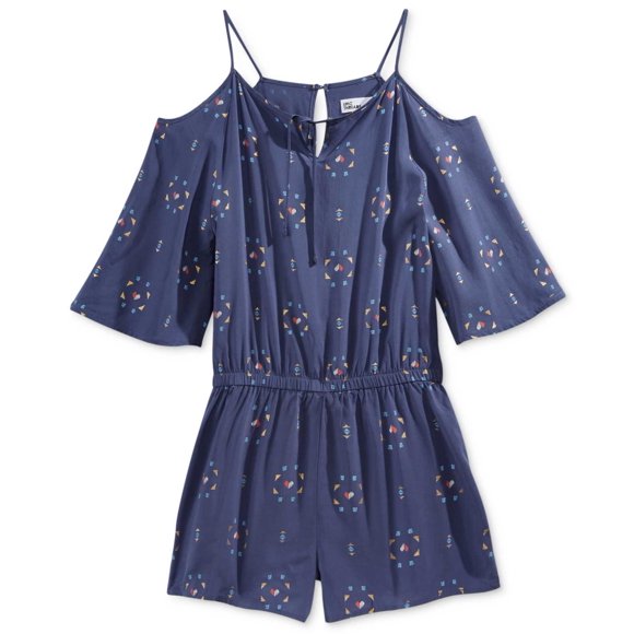 Epic Threads Barboteuse à Épaules Dénudées Imprimée pour Fille, Bleu Couronne, Très Grand