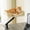 Beige, variant on Cat Desk Bed, Wooden Cat Bed for Desk Supports Up to 50 lbs, 360° Rotation & Adjustable, Nest Desktop Attachment Cats Hammock for Table, Beige