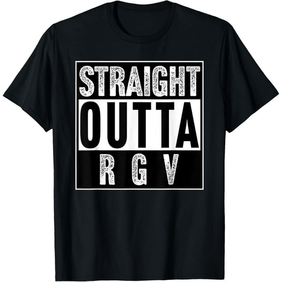 Simple “STRAIGHT OUTTA RGV” Graphic T-ShirtMen and women, Black T-shirt, size: Extra large