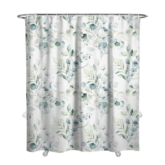 Rustic Autumn Leaves and Floral Pattern Shower Curtain 72x84, Romantic Country Look with Hooks