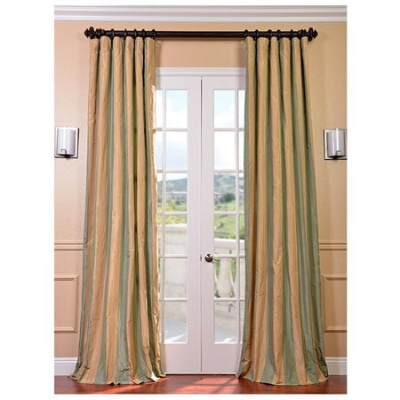 Signature Stripe Beige Sea Foam Green Faux Silk Taffeta Curtain Panel Com Faux Silk Taffeta Curtain Panel, Green Taffeta Curtain Panel