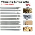 thumbnail image 4 of 20-60 Degree Tip Carbide 3D Engraving Bit 3.175mm V Shape Tip End Milling Cutter 0.1/0.2/0.3mm Tip Power Tool Accessories, 4 of 5