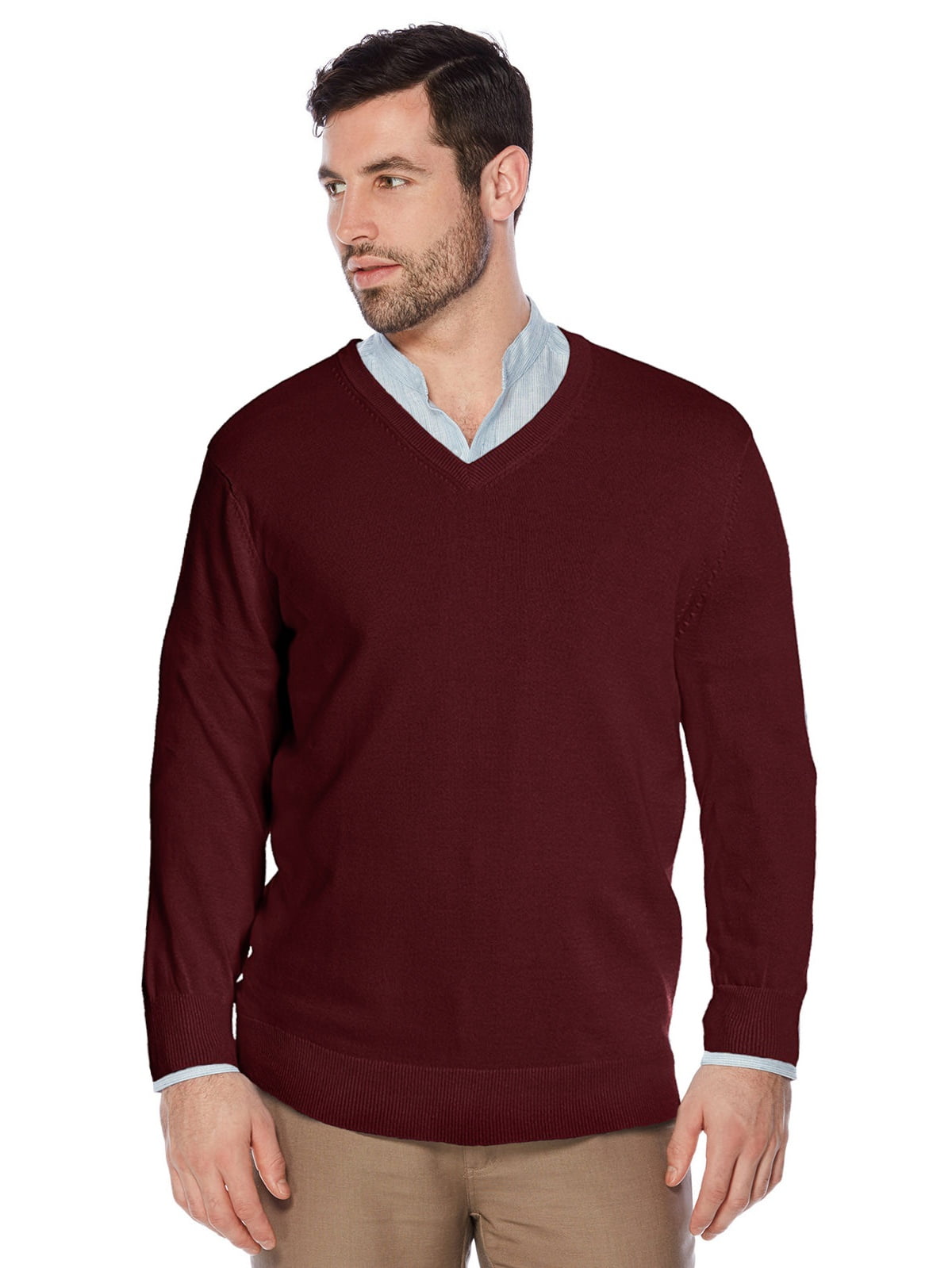 Berlioni Italy Men's Slim Fit Microfiber V-Neck Dress Pullover Sweater ...