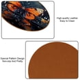 thumbnail image 5 of Butterfly Set of 6 Microfiber Leather Round Coasters, 11x11 cm/4.3x4.3 in Drink Coasters - Absorbent Cup Mats for Table, Bar, Home - Black Coaster Set, 5 of 6