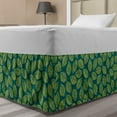 thumbnail image 1 of Botanical Bed Skirt, Rhythmic Tropical Tree Leaves Lines Fresh Spring Nature Tone Print, Elastic Bedskirt Dust Ruffle Wrap Around for Bedding Decor, 4 Sizes, Yellow Green Dark Teal, by Ambesonne, 1 of 2