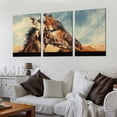thumbnail image 2 of nygtbtfer  Wall Art Print On Canvas Herd of horses in dusty landscape Modern Abstract Picture Poster for Home Decor Stretched and Framed Ready to Hang  12x16x3pcs, 2 of 4