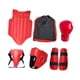 thumbnail image 2 of Guardias de piernas de engranaje de Taekwondo con bolsa de almacenamiento Ajustable Set de entrenamiento de boxeo para kickboxing Muay Thai Sploping Rojo, 2 of 8