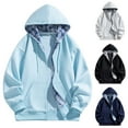 thumbnail image 4 of Hpapadks Men Hoodie Oversized Plaid Panel Hoodies Pullover with Pocket Lightweight Full Zip Hooded Jacket Men's Sweatshirts, 4 of 4