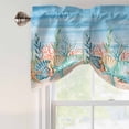 thumbnail image 5 of Tie Up Valances for Windows, Summer Nautical Adjustable Valance Curtains Window Treatment for Living Room, Coastal Beach Starfish Coral Shell Blue Rod Pocket Kitchen Curtains & Drapes 42x18 Inch, 5 of 9