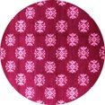 thumbnail image 1 of Ahgly Company Indoor Round Oriental Pink Industrial Area Rugs, 4' Round, 1 of 4