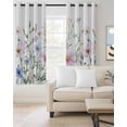 thumbnail image 2 of Pink Blue Spring Floral Blackout Curtains 45 Inches Long for Bedroom, Watercolor Elegant Botanical Thermal Insulated Room Darkening Black Out Window Curtain Panels Grommet Drapes for Living Room, 2 of 8