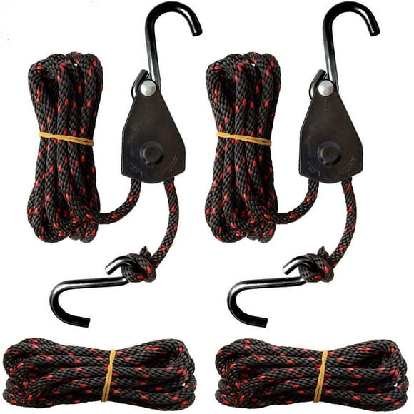 Seamander Kayak Canoe Bow and Stern Straps,Tie Down Straps Heavy Duty Rope Hanger Ratchet 1/4''x10ft+10FT