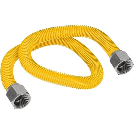 

GUHDZD1272 70 Flexible Epoxy Coated Gas Line Connector With 5/8 O.D. And Nut Fittings Yellow/Stainless Steel