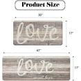 thumbnail image 2 of Farmhouse Kitchen Mats Sets 2 Piece Cushioned Anti-Fatigue Comfort Mat for Home & Office Ergonomically Engineered Memory Foam Kitchen Rug Waterproof Non-Skid, 30" by 17" + 47" by 17",Love, 2 of 6