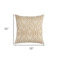 thumbnail image 4 of Gold White Distressed Damask Throw Pillow, 4 of 6