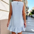 thumbnail image 6 of ZHOGXU Womens Summer Dresses Sleeveless Round Neck Striped Print A Line Elegant Relaxed Fit Dress For Casual Daily Wear,Blue,M, 6 of 6