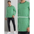 thumbnail image 5 of DARING DIVA Men's Striped Sweatshirts  Stripes Long Sleeve Casual T-Shirt XL Green White, 5 of 6