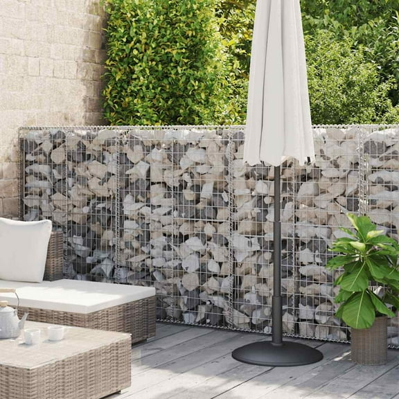 vidaXL Gabion Basket 129.9" x 11.8" x 39.4" Galvanized Steel Planter Boxes with Raised Bed