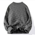 thumbnail image 5 of TFEOQRY Men's Crew Neck Textured Knit Sweater Long Sleeve Loose Solid Casual Pullover Fall Winter Top Gray-2, 5 of 5